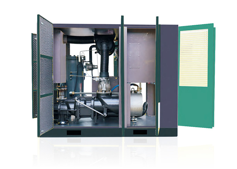 37KW 50HP 7bar 7.6m3/Min Two Stage Screw Air Compressor Outlet NPT 1-1/2 "  1500*1150*1510mm